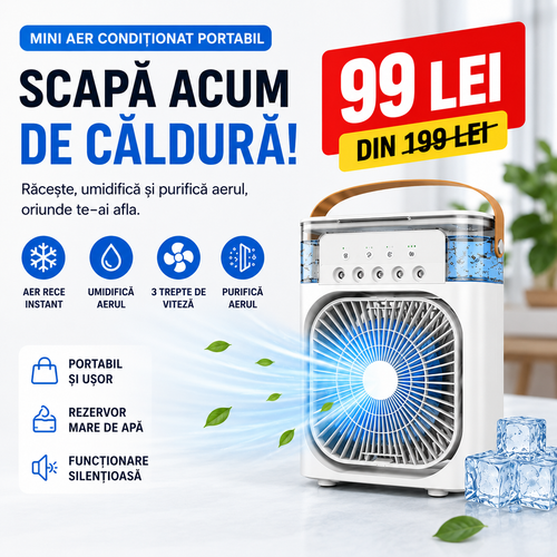 Mini Aer Condiționat Portabil - Spune PA căldurii sufocante! 1+1 GRATIS