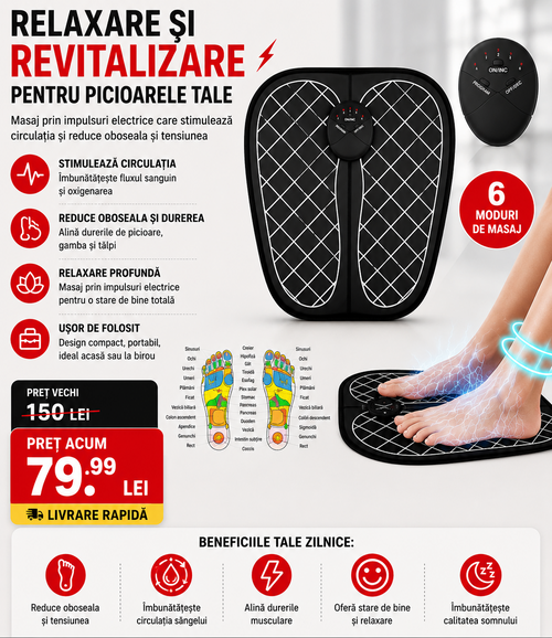 Covor de masaj pentru picioare - Tehnologie EMS Profesională